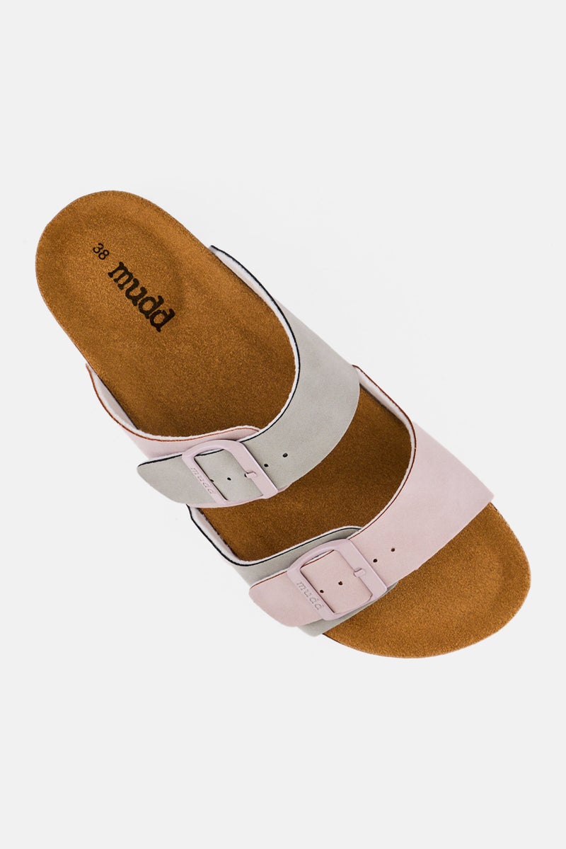 Mudd Women Adjustable Buckle Two Strap Cork Sandals, Multicolor - Image 4